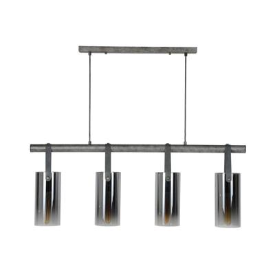 Hanglamp Verchroomd Glas | Donkergrijs Grijs