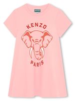 Kenzo Kids robe en coton à logo imprimé - Rose