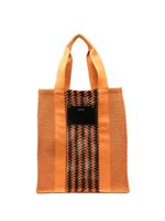 ISABEL MARANT sac cabas tressé à rayures - Orange