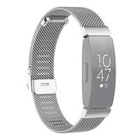 By Qubix - Compatible met Fitbit Inspire Milanese bandje met gesp - Maat: Small - Zilver - Compatible fitbit bandje