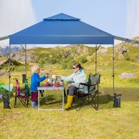 3 x 3 m Pop-up Paviljoen Vouwpaviljoen met Roltas 4 Zandzakken UV-Bescherming 50+ Feesttent Waterdicht Winterbestendig (Blauw) - thumbnail