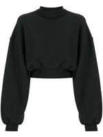 Alexander Wang sweat crop à col montant - Noir