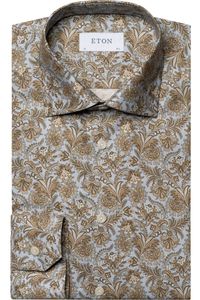 ETON Slim Fit Overhemd bruin, Paisley