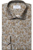 ETON Slim Fit Overhemd bruin, Paisley - thumbnail