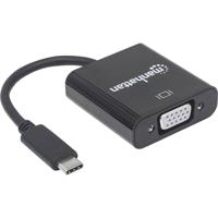 Manhattan 151771 USB / VGA Adapter [1x USB 3.2 Gen 2 stekker C (USB 3.1) - 1x VGA-bus] Zwart Kleurcodering, Flexibel, Folie afscherming, UL gecertificeerd, - thumbnail