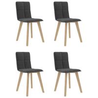 Vidaxl Eetkamerstoelen 4 St Stof Donkergrijs