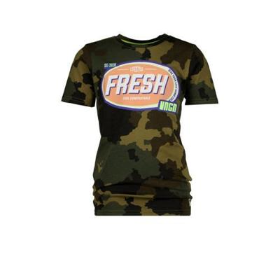 Vingino T-shirt Hastiso met camouflageprint army groen