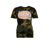 Vingino T-shirt Hastiso met camouflageprint army groen