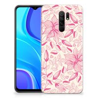 Xiaomi Redmi 9 TPU Case Pink Flowers