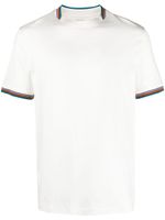 Paul Smith t-shirt en coton à bords rayés - Blanc