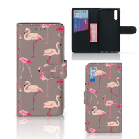 Huawei P20 Telefoonhoesje met Pasjes Flamingo - thumbnail