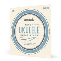 D'Addario EJ65TLG Tenor-ukelelesnaren, transparant nylon, Low-G, set van 4 snaren, 1 verpakking