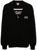 Kenzo cardigan à logo en intarsia - Noir - thumbnail