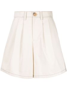 Kimhekim short en coton à coutures contrastantes - Blanc