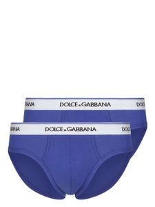 Dolce & Gabbana lot de deux slips à taille logo - Bleu