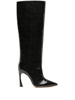 Alexandre Birman bottes Kyra 100 mm à effet peau de crocodile - Noir