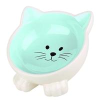 Happy pet voerbak kat orb blauw/creme