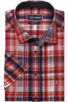 Leonardo by Jupiter Casual Regular Fit Overhemd Korte mouw rood - thumbnail