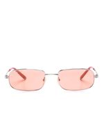 Gucci Eyewear lunettes de vue rectangulaires à logo gravé - Argent - thumbnail