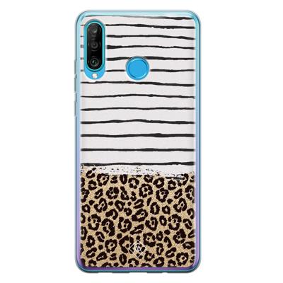 Huawei P30 Lite siliconen telefoonhoesje - Leopard lines Huawei P30 Lite siliconen telefoonhoesje - Leopard lines