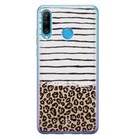 Huawei P30 Lite siliconen telefoonhoesje - Leopard lines