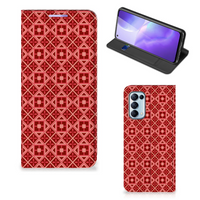 OPPO Find X3 Lite Hoesje met Magneet Batik Rood - thumbnail