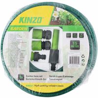 Kinzo Garden tuinslang set met opzetstukken 15 meter   -