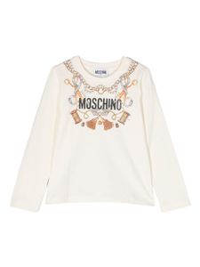 Moschino Kids t-shirt à logo imprimé - Tons neutres