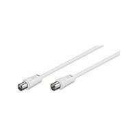 Goobay 11515 antennekabel 15 m/coaxstekker naar coaxbus/SAT-kabel coaxkabel satellietkabel 70 dB / 2-voudig afgeschermd/tv-kabel HDTV/wit/televisiekabel 15m