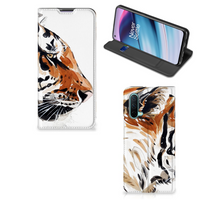 Bookcase OnePlus Nord CE 5G Watercolor Tiger