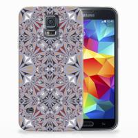 Samsung Galaxy S5 TPU Siliconen Hoesje Flower Tiles