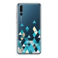 Gekleurde driehoekjes blauw: Huawei P20 Pro Transparant Hoesje - thumbnail