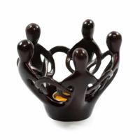 Beeld Polystone Vriendenkring 5 Personen Bruin (12 cm)