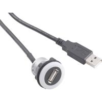 TRU COMPONENTS USB-05-BK USB-inbouwbus 2.0 Bus, inbouw USB-bus type A verlicht naar USB-steker type A met 60 cm kabel Inhoud: 1 stuk(s)