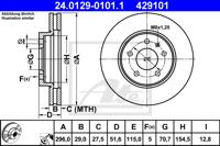 Remmenset, remschijf ATE, Remschijftype: Geventileerd: , Inbouwplaats: Achteras, u.a. für Vauxhall, Opel, Chevrolet - thumbnail