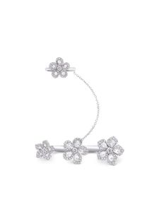 David Morris bague multi-doigts Miss Daisy 4 Flower en or blanc 18ct ornées de diamants - Argent