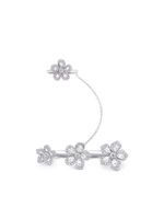 David Morris bague multi-doigts Miss Daisy 4 Flower en or blanc 18ct ornées de diamants - Argent - thumbnail