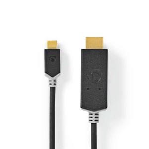 USB-Adapter | USB 3.2 Gen 1 | USB Type-C© Male | HDMI© Connector | 2.00 m | Rond | Verguld | PVC