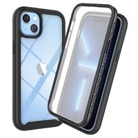 360 Protection Series iPhone 14 Hoesje - Zwart / Doorzichtig