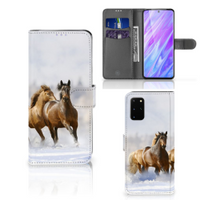 Samsung Galaxy S20 Plus Telefoonhoesje met Pasjes Paarden - thumbnail