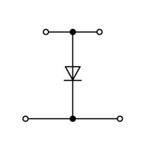 WAGO 870-540/281-411 Diodeklem 2-etages 5 mm Spanveer Toewijzing: L Grijs 50 stuk(s)