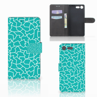 Sony Xperia XZ Premium Hoesje Cracks Blue