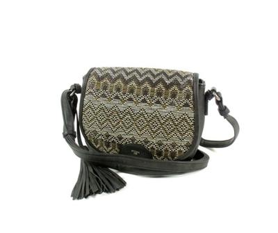 Dames kleptasje ELARA met versiering op klep zwart