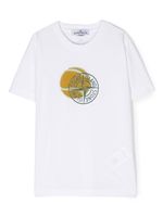 Stone Island Junior t-shirt à logo imprimé - Blanc