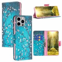 Wonder Series iPhone 14 Pro Max Wallet Hoesje - Witte Bloemen