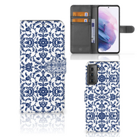 Samsung Galaxy S21 Plus Hoesje Flower Blue - thumbnail