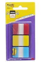 Post-it Index Sterke Filing Tabs, verpakking met 1 dispenser, 66 tabs, 25,4 mm x 38 mm, geel, rood, lichtblauw, zelfklevende vlaggetjesslinger voor documenten en informatie
