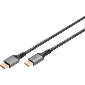 Digitus DB-340111-010-S DisplayPort-kabel DisplayPort Aansluitkabel DisplayPort-stekker, DisplayPort-stekker 1 m Zwart 8K UHD, Aluminium-stekker, Afgeschermd