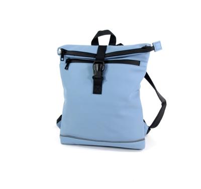 Roltop rugzak Jefferson mat rubber PU licht blauw
