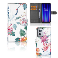 OnePlus Nord CE 2 Telefoonhoesje met Pasjes Bird Flowers